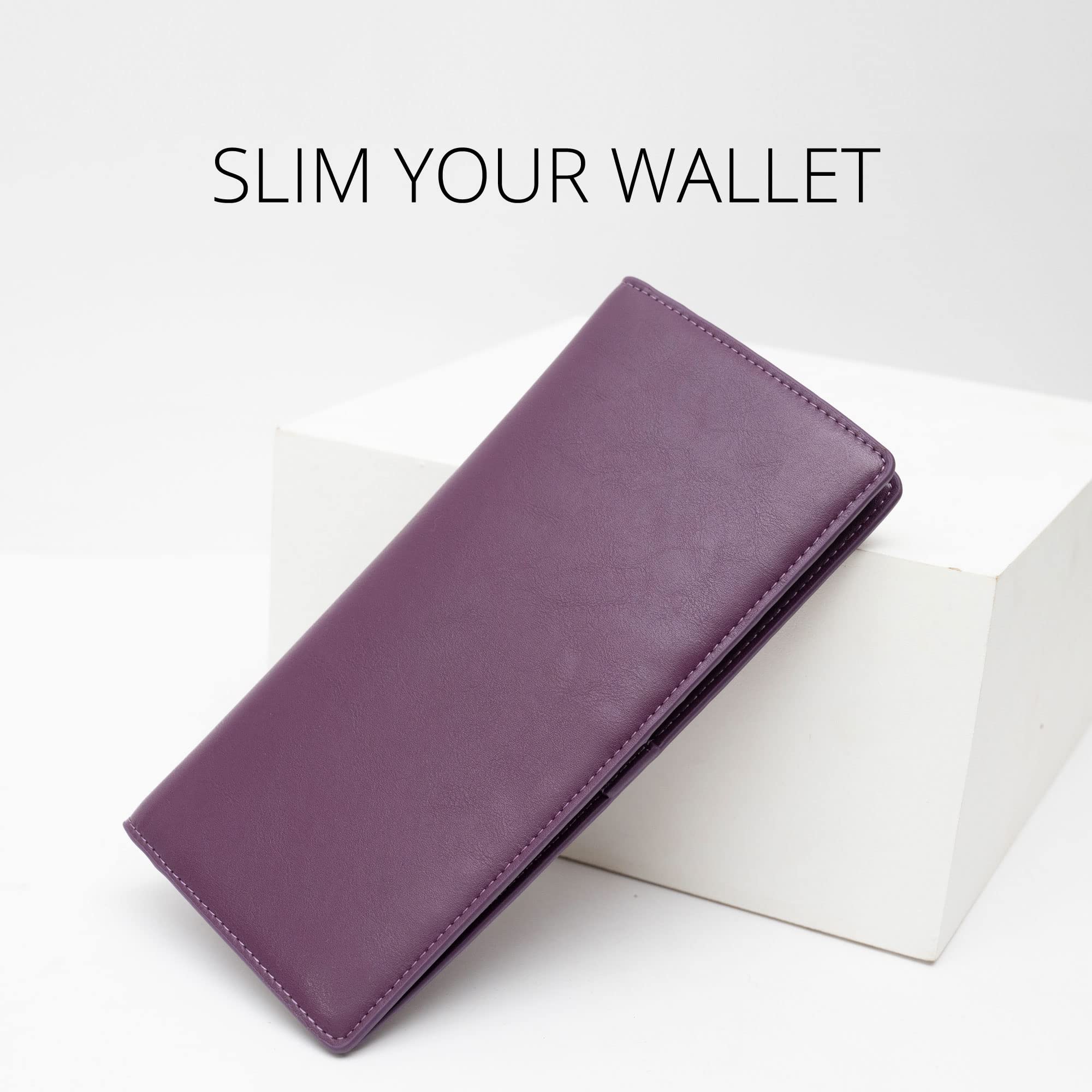 Women Wallet RFID Blocking Credit Card Holder Bifold Long Ladies Billfold (Purist Blue)