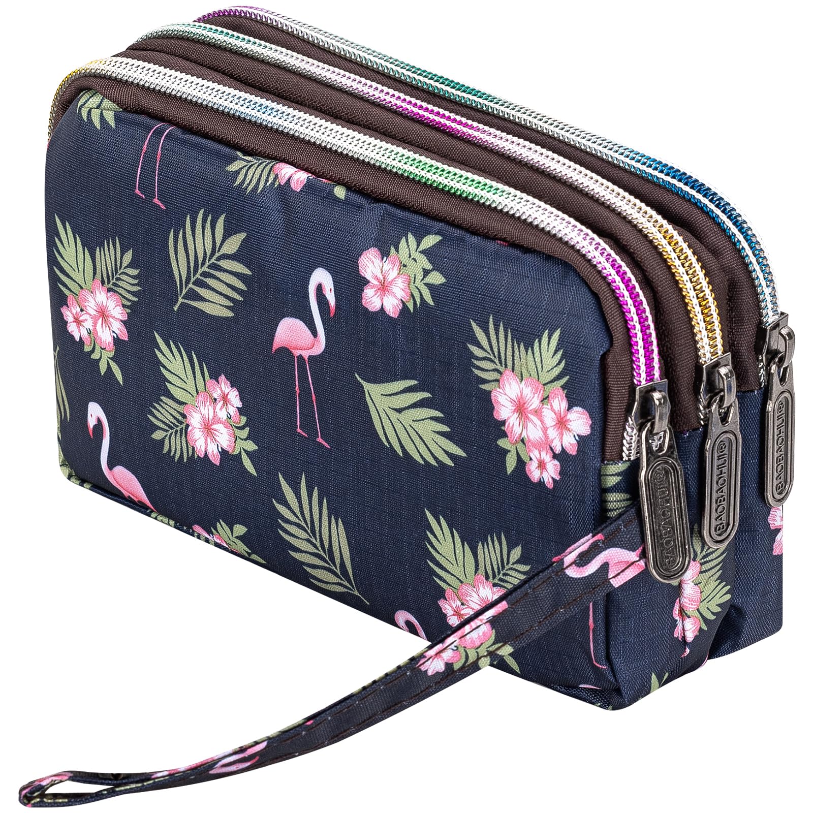 Large Capacity Wristlet Wallet - Women Printed Nylon Waterproof Handbag Clutch Purse