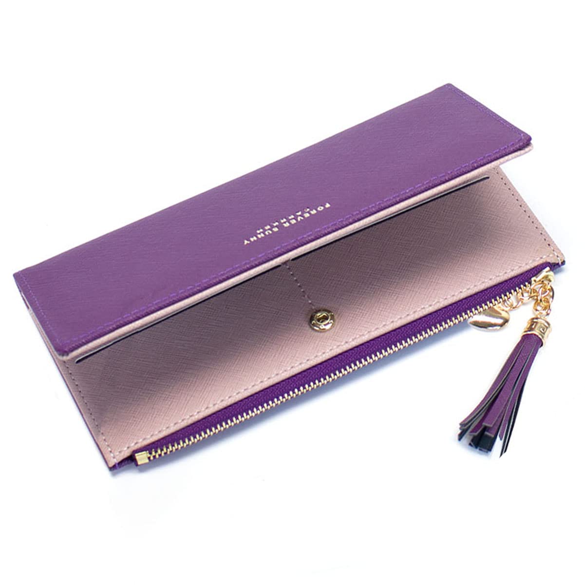 Womens Wallet Cute Elegant Long Slim Card Holder Case Minimalist Coin Purse Thin Tassels Zip Clutch Wallets for Girls Ladies