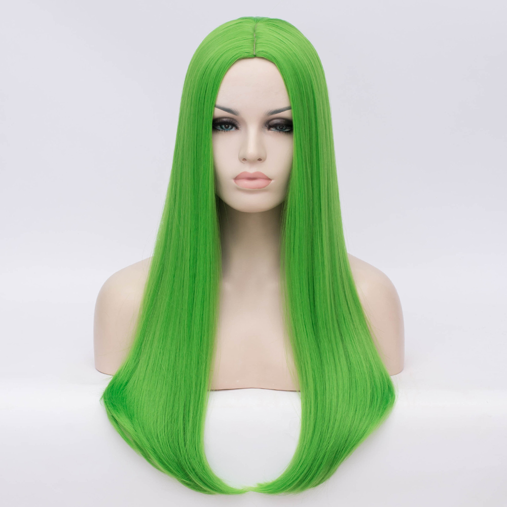 Cosplay Wig Green Hairwigs Synthetic Hair Capless Straight 26 Inches Wigs