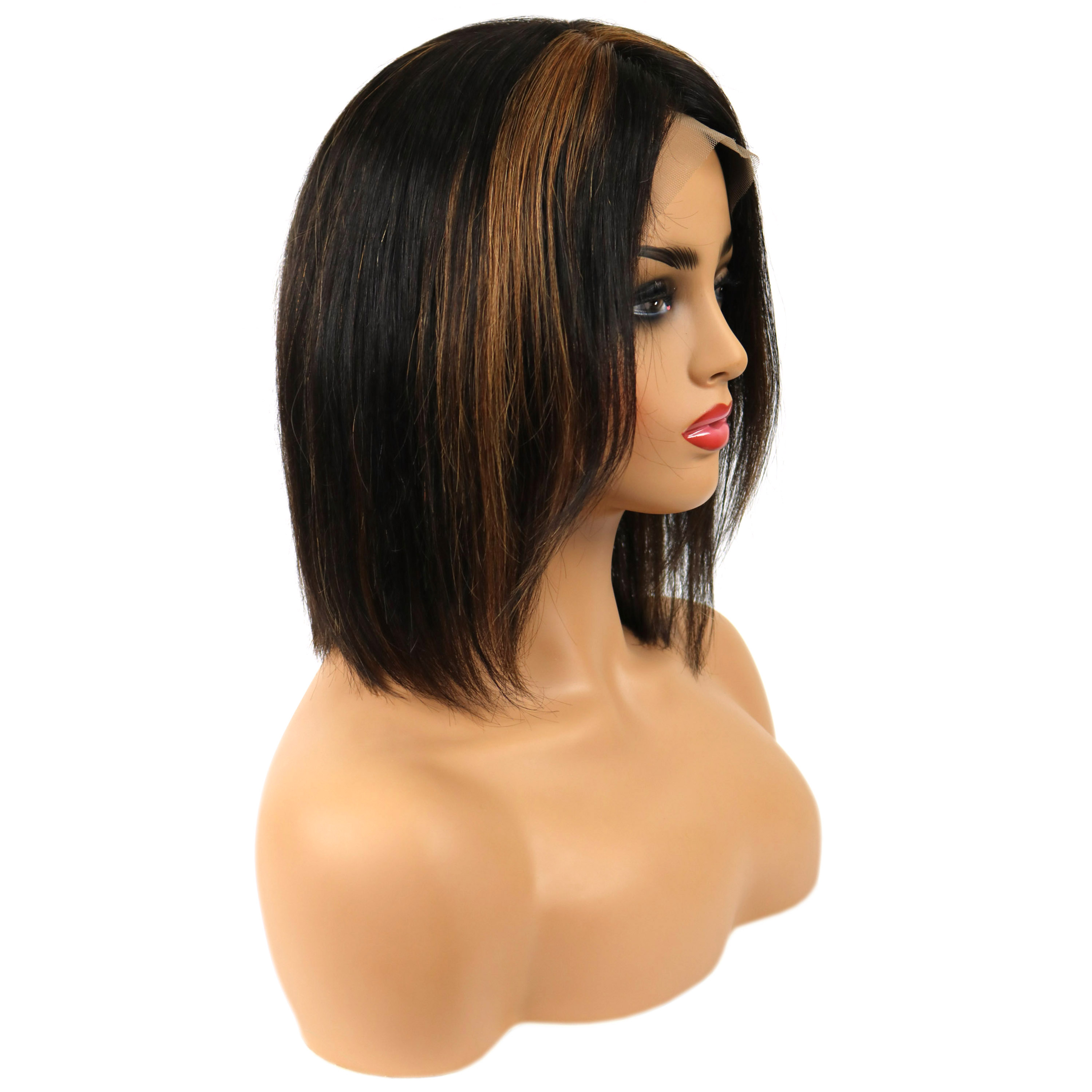 Gabrielle Union Medium Human Hair Straight Lace Front Cap 12 Inches 120% Wigs