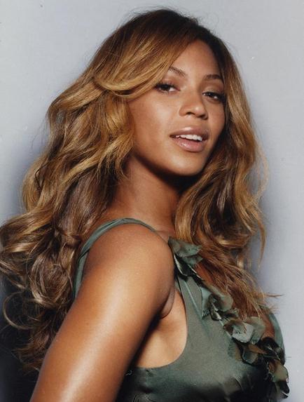 Beyonce Knowles Hairstyle Wavy Human Hair Lace Front Cap 120% 22 Inches Wigs