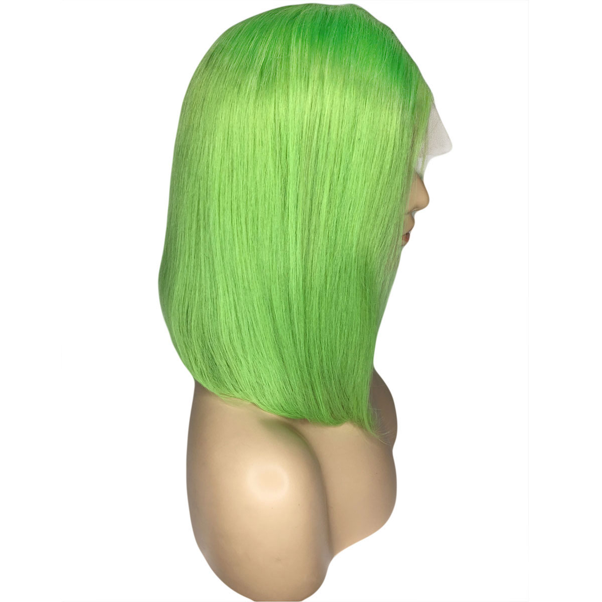 Lace Front Cap Straight Women Human Hair 130% 10 Inches Wigs