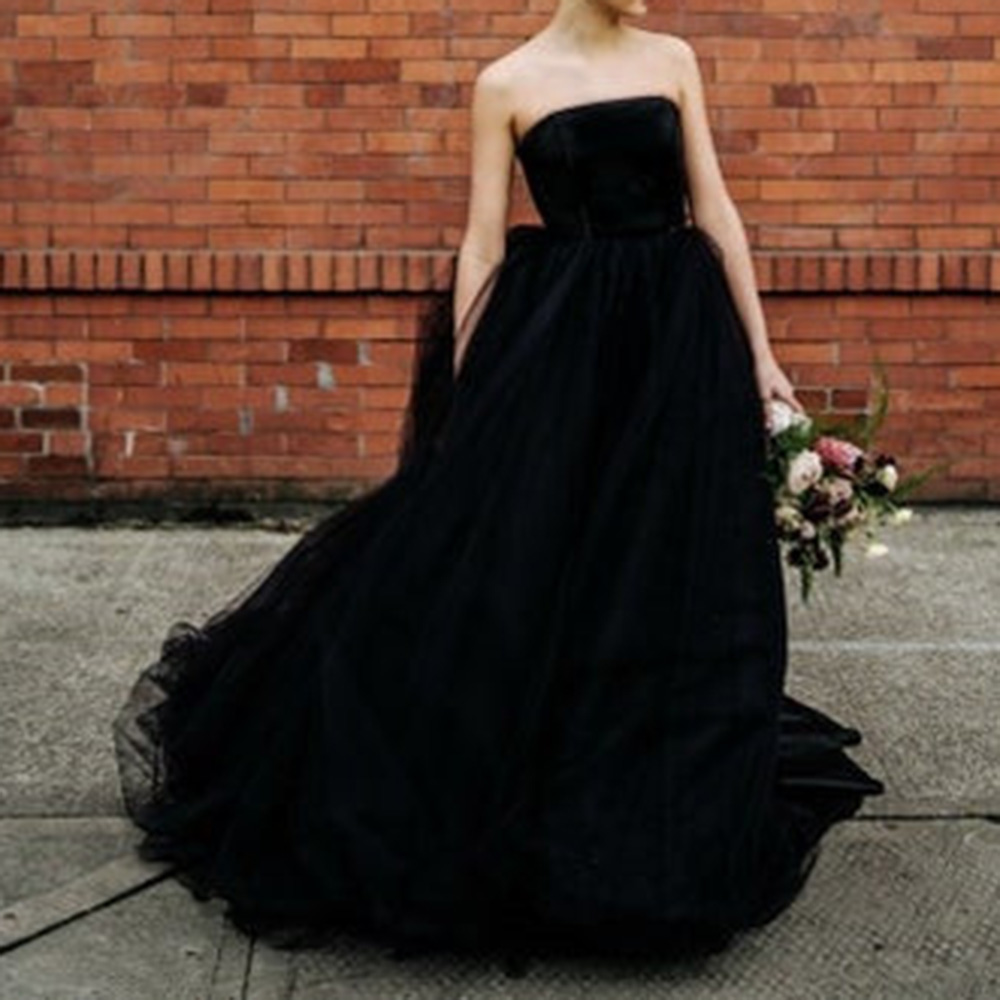 Floor-Length Trumpet/Mermaid Formal Dress - Black Wedding Dress