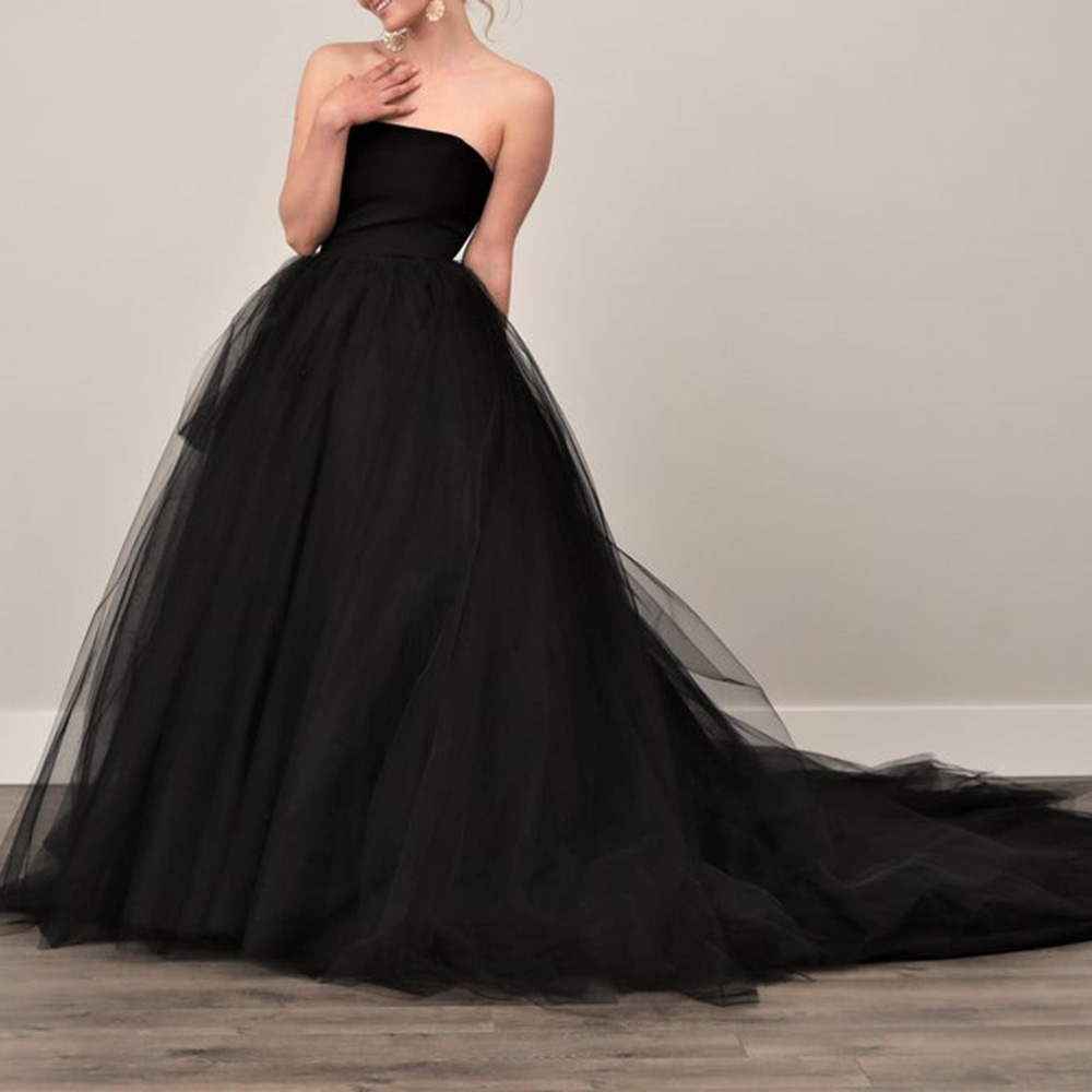 Floor-Length Trumpet/Mermaid Formal Dress - Black Wedding Dress