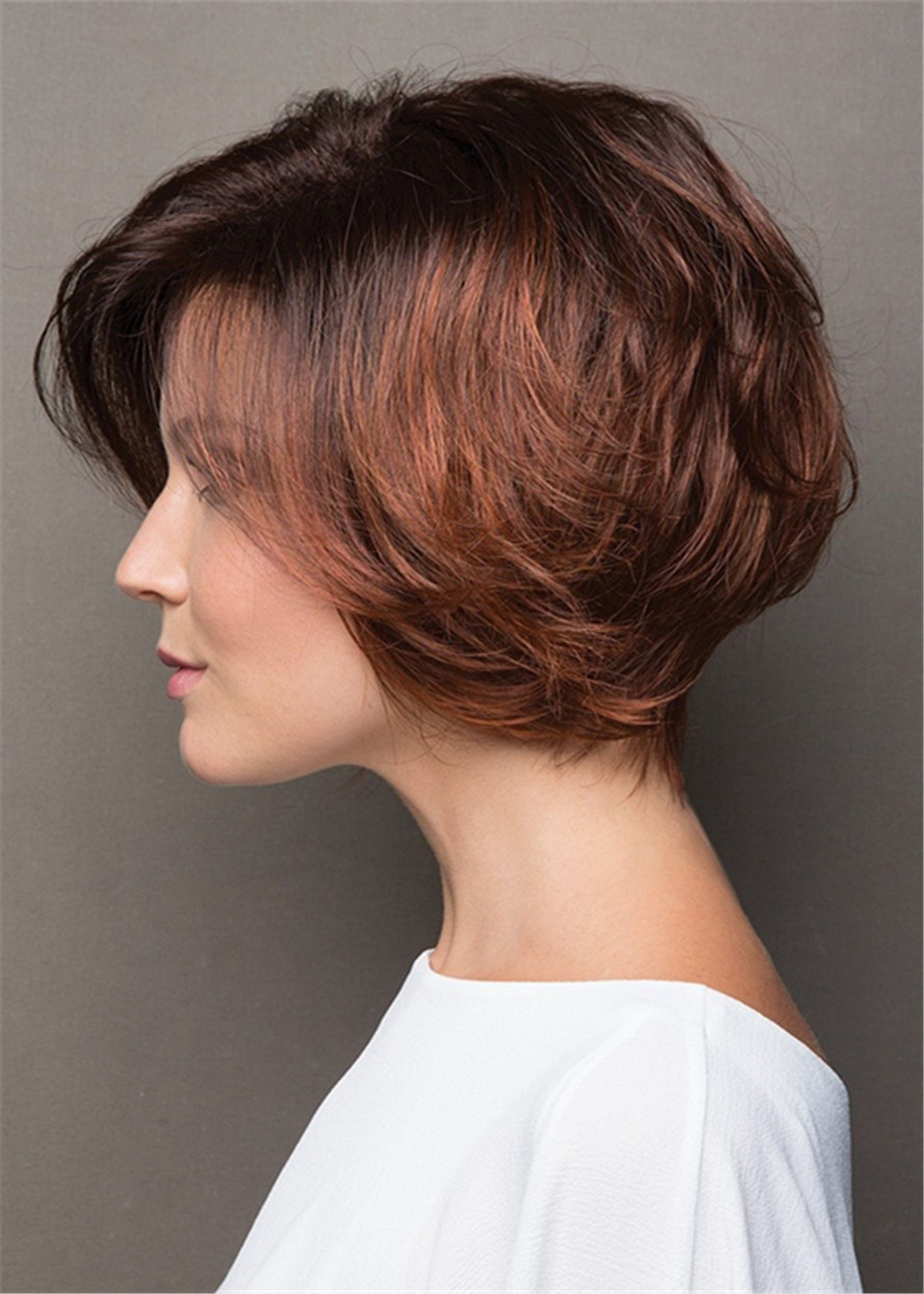 Short Bob Hairstyle Wavy Synthetic Hair Capless Women Wigs 14 Inches 
