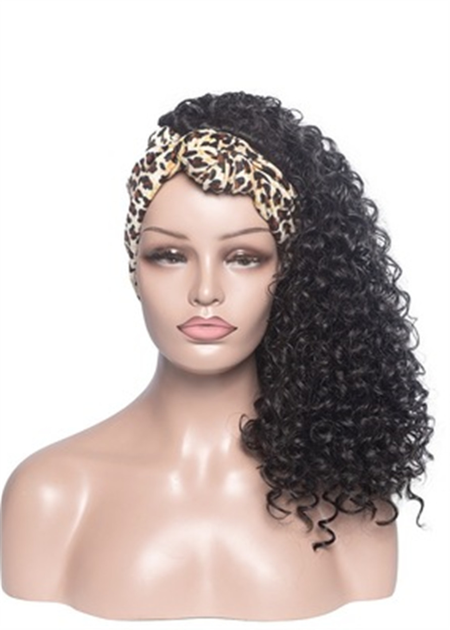 HeadBand Synthetic Hair Women Capless Curly 18 Inches 130% Wigs
