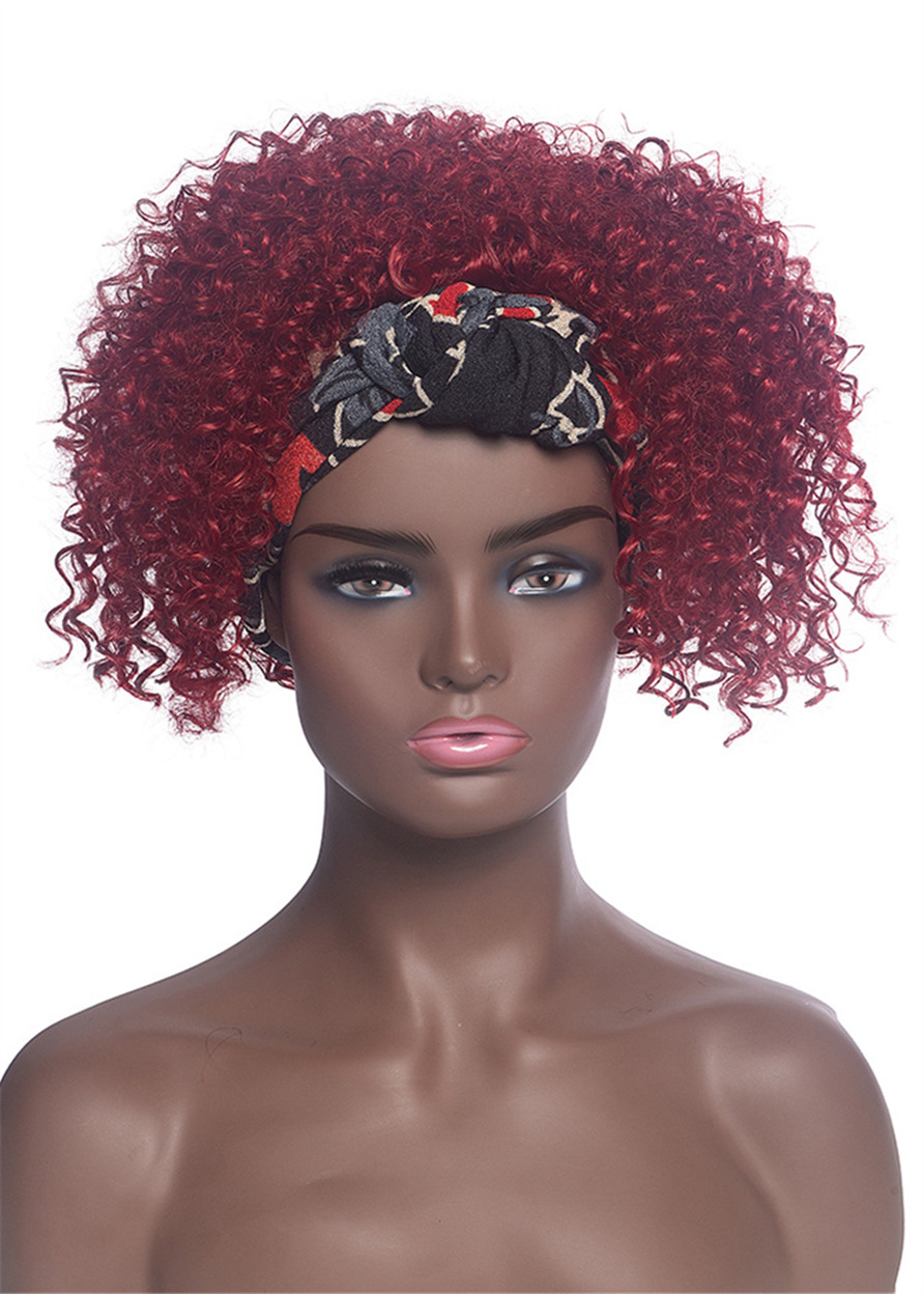 Curly HeadBand Capless Synthetic Hair 8 Inches 130% Wigs