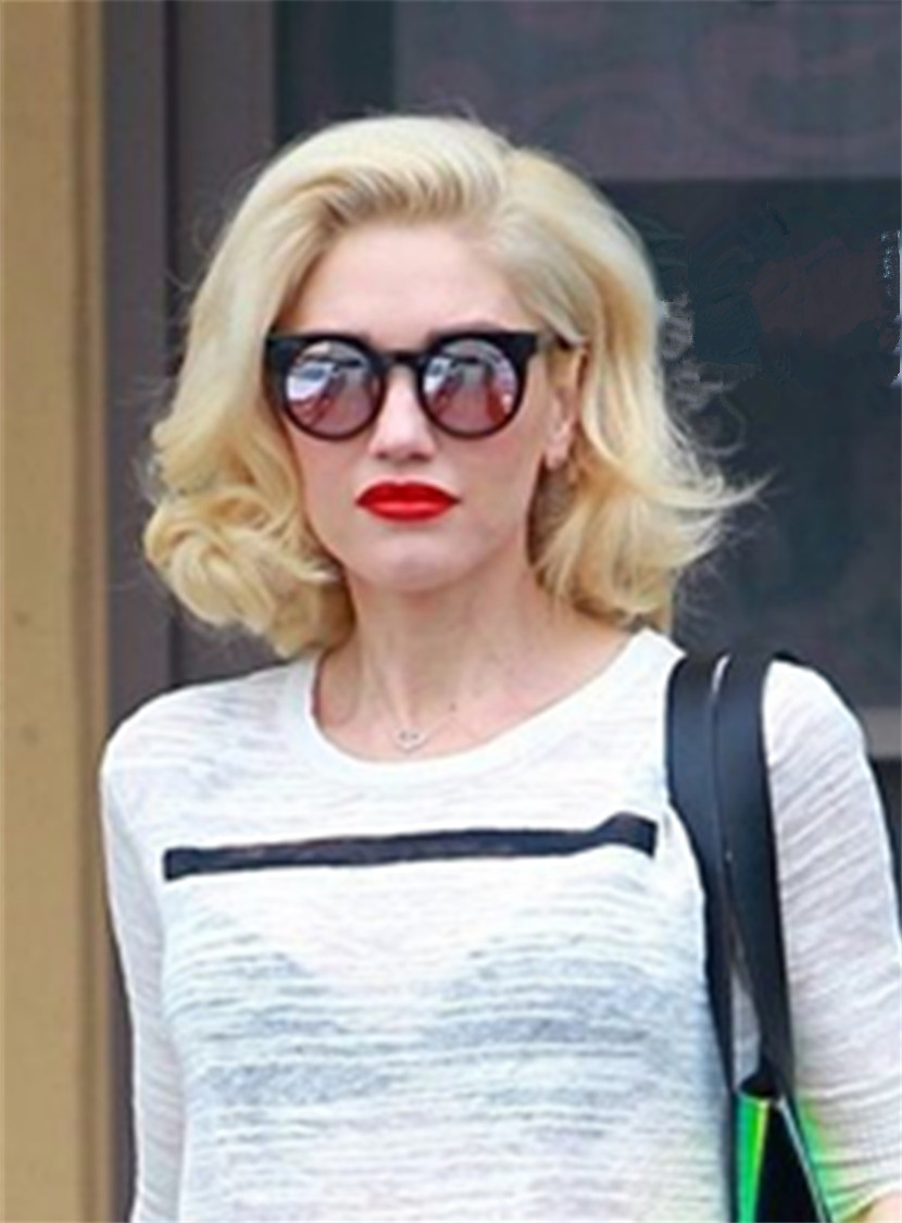 Gwen-Stefani Wavy Synthetic Hair Lace Front Cap 12 Inches 120% Wigs