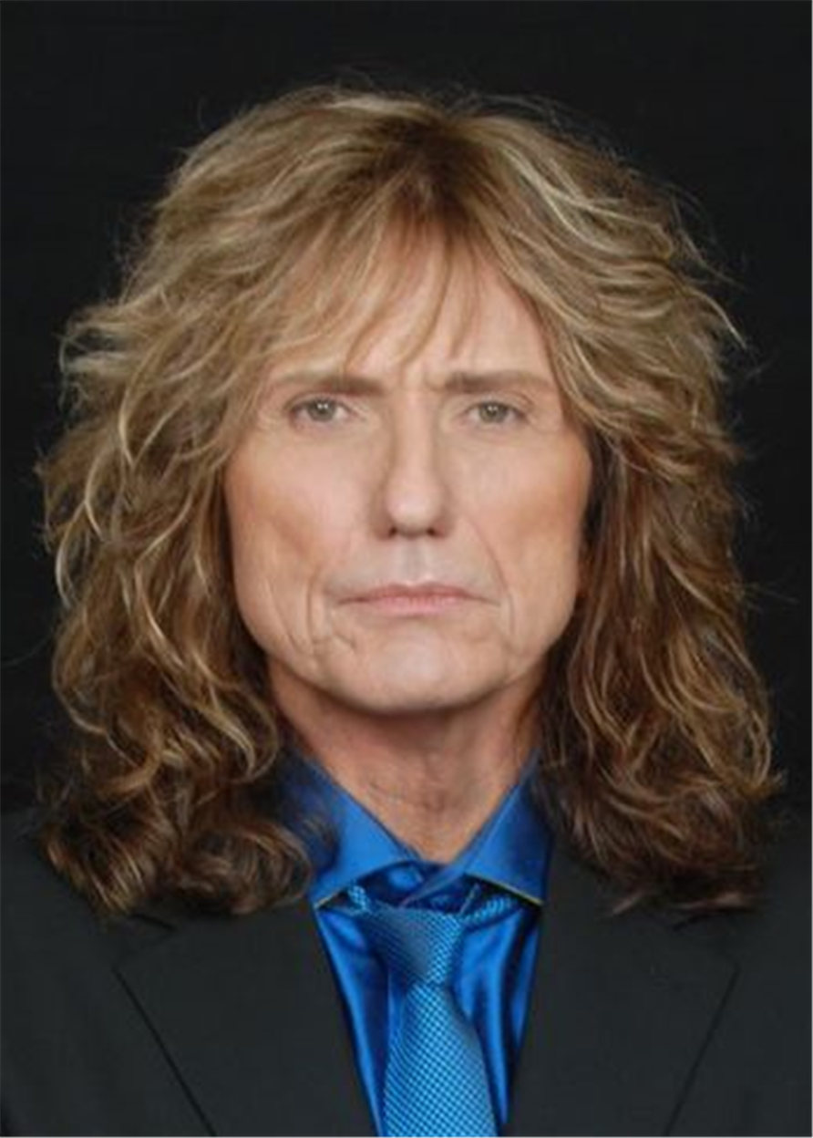 David Coverdale Hairstyle Synthetic Hair Wavy Capless Men's Wigs 16 Inches