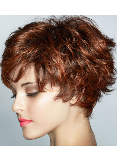 Pixie Haircut with Bangs Synthetic Hair Capless Wig 8 Inches