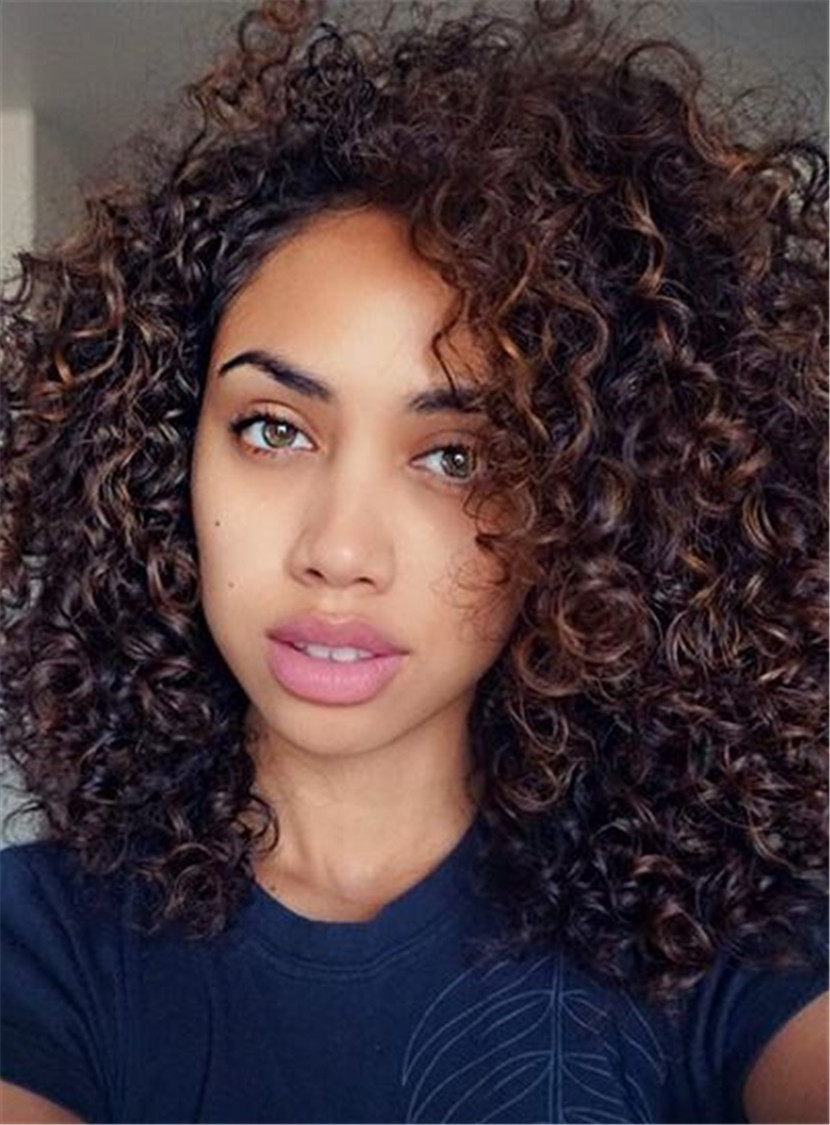 Lace Front Cap Synthetic Hair Curly Women 120% 14 Inches Wigs