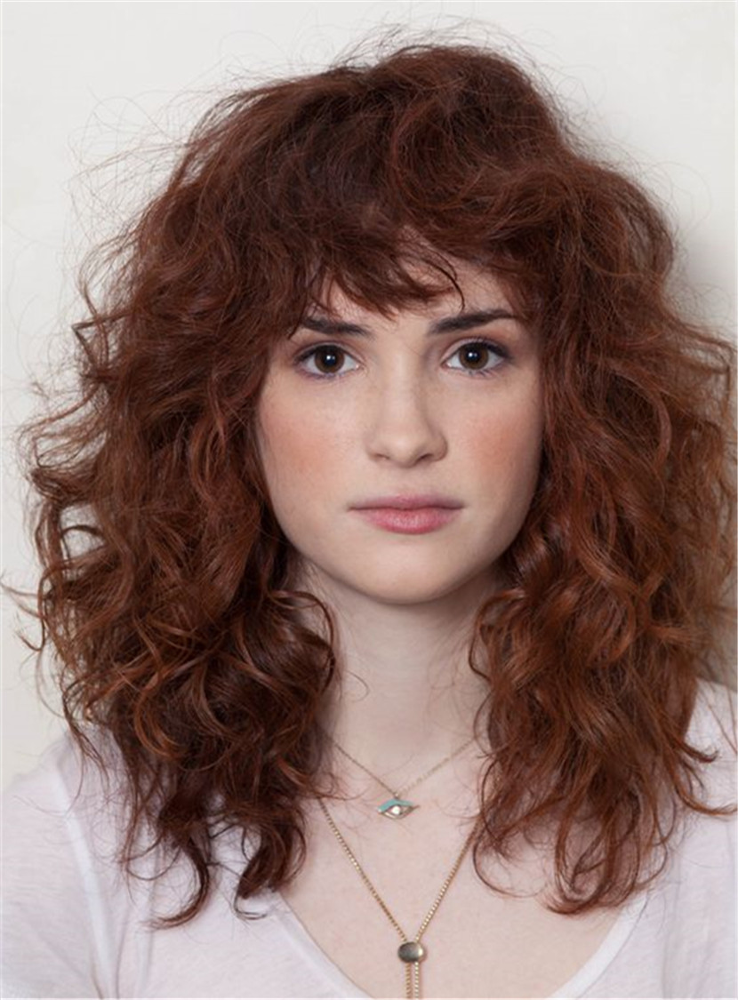 Curly Synthetic Hair Women Capless 120% 14 Inches Wigs