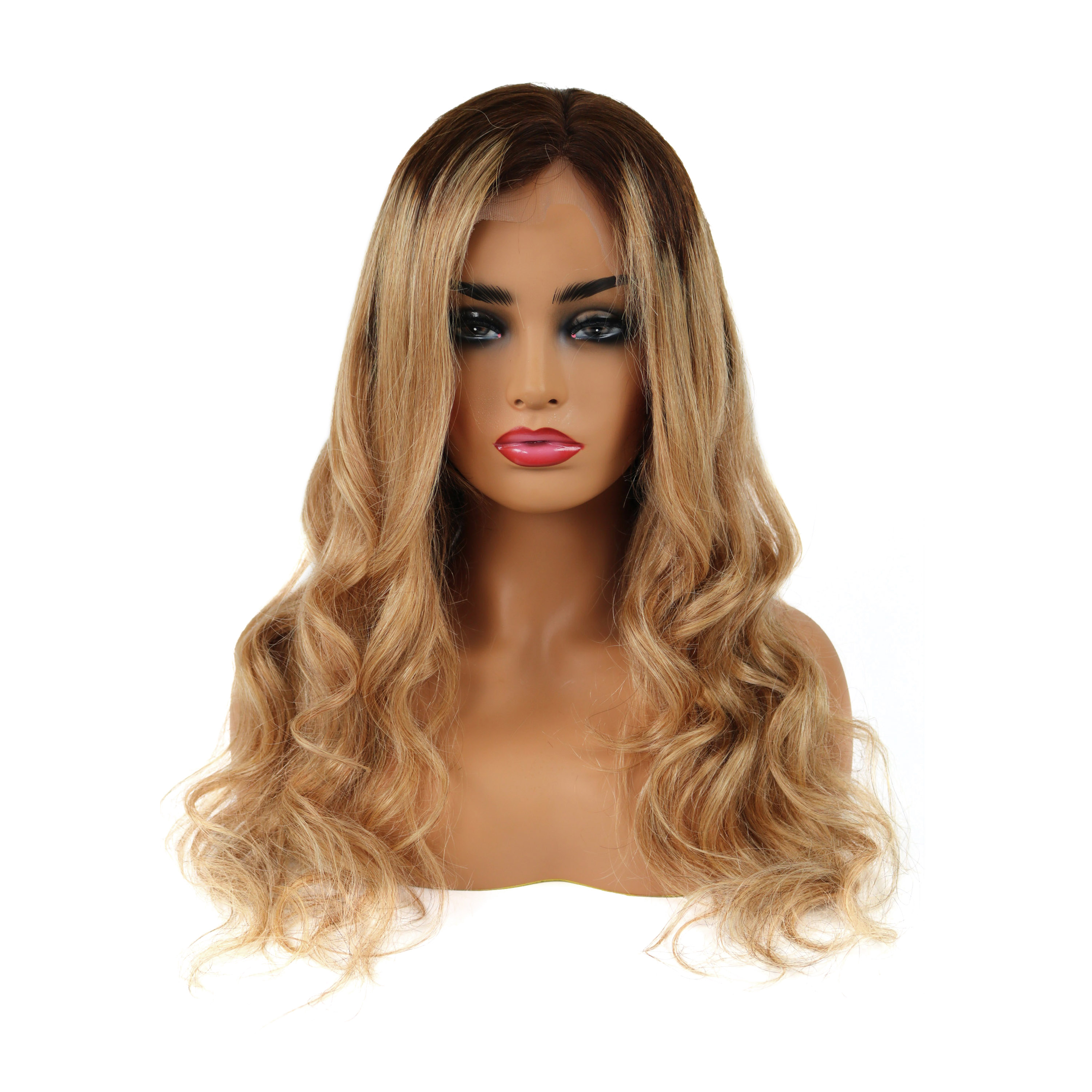 Human Hair Wavy Lace Front Cap 120% 22 Inches Ombre Remy Lace Wigs