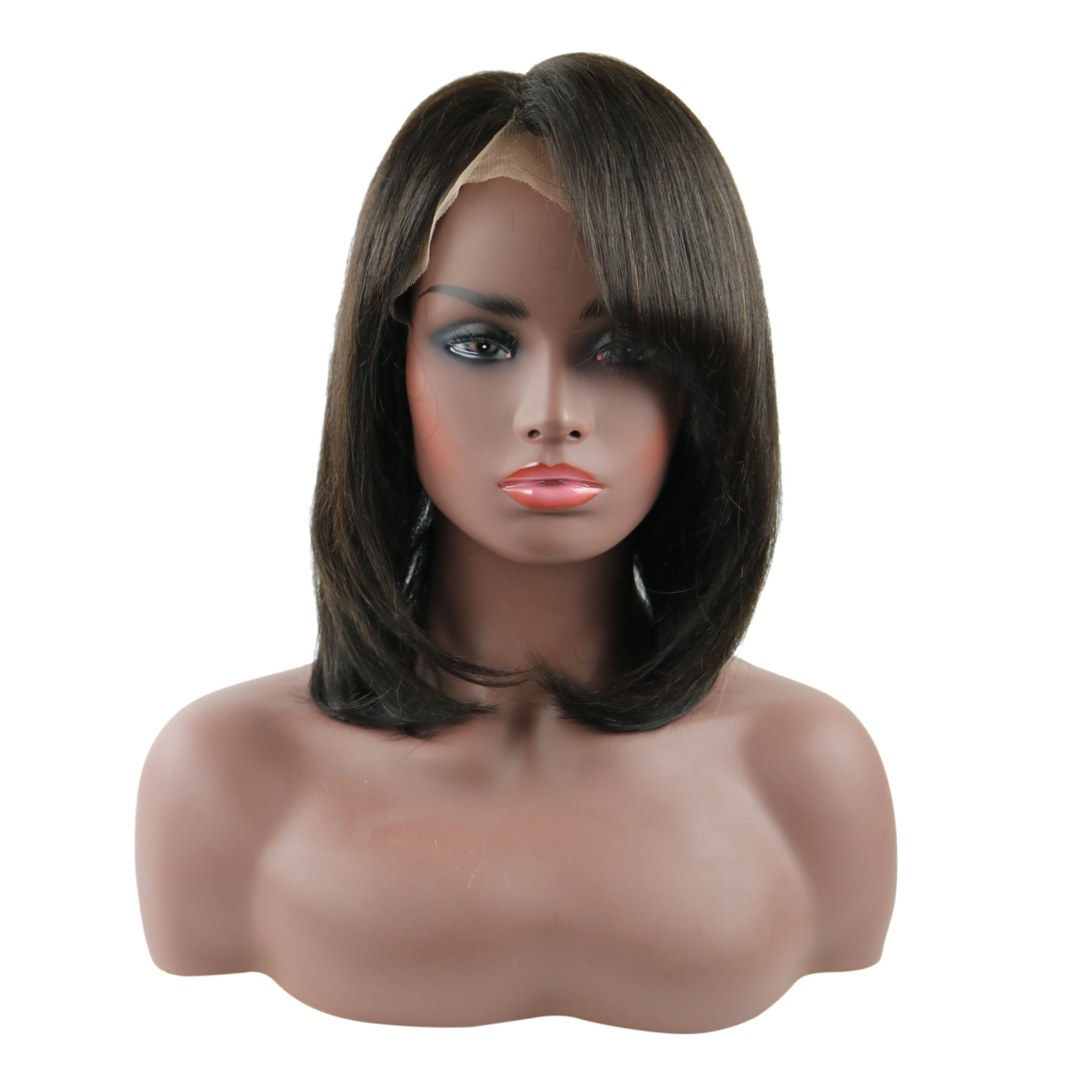 Straight Lace Front Cap Human Hair 120% 12 Inches Wigs