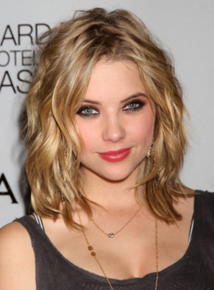 Ashley Benson Lace Front Cap Wavy 100% Human Hair Wigs  12 Inches