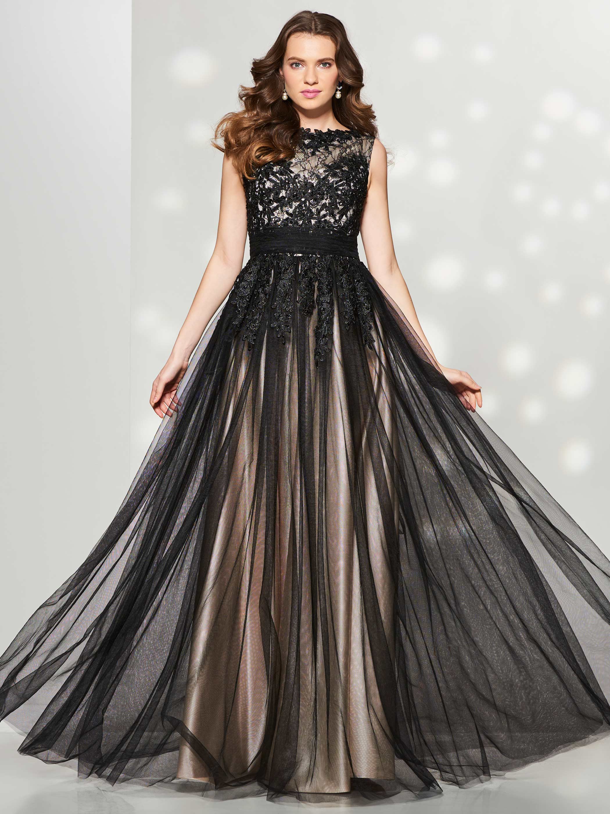 Bateau Floor-Length A-Line Lace Formal Dress/ Evening Dress