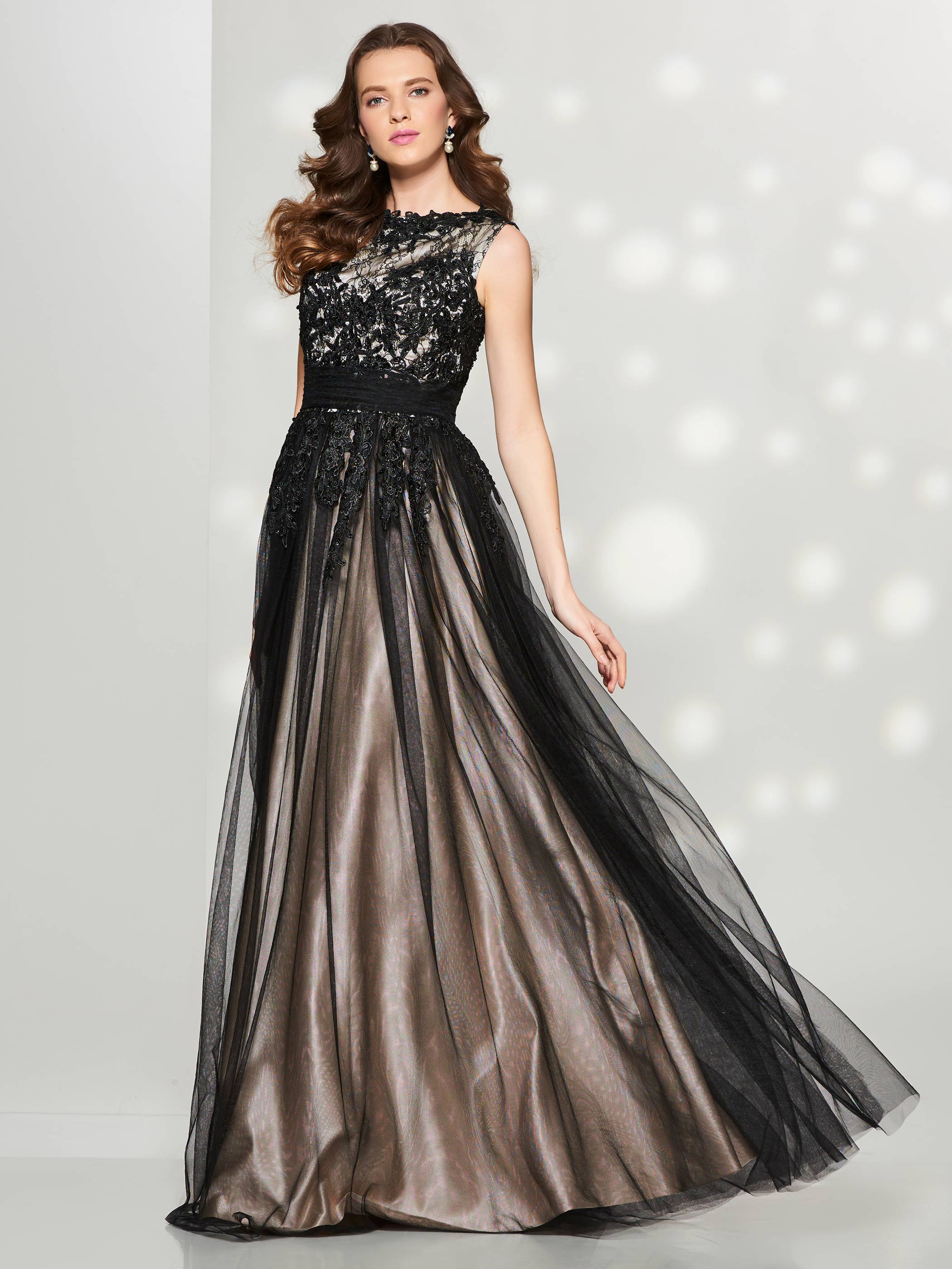 Bateau Floor-Length A-Line Lace Formal Dress/ Evening Dress