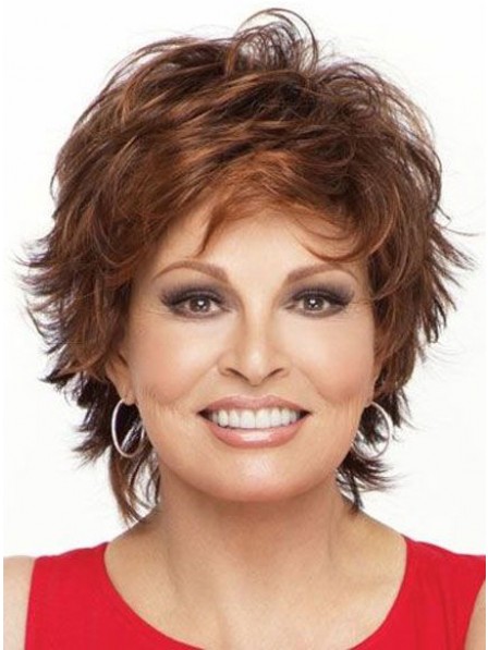 Short Wavy Layered Synthetic Capless Raquel Welch Wigs 8 Inches