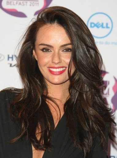 Jennifer Metcalfe Soft Long Loose Wavy 100% Indian Remy Human Hair Lace Front Wig 22 Inches