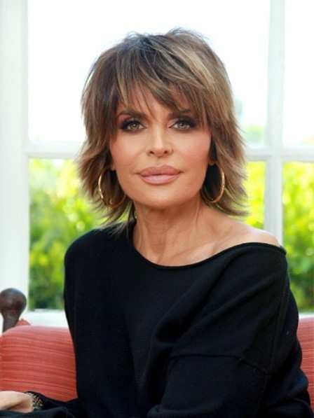 Lisa Rinna Wave Lace Front Wigs Human Hair 130% Wigs With Bangs