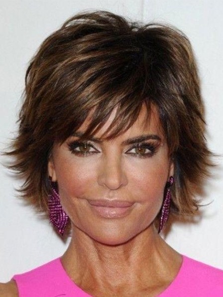 Lisa Rinna Full Lace Synthetic Layered Wigs With Bangs