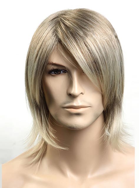 Gray Short Straight Synthetic Wig for Men 10 Inches - Men's Wigs