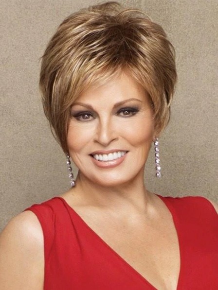 Raquel Welch Short Blonde Fashion Wigs Lace Front Human Hair Wigs