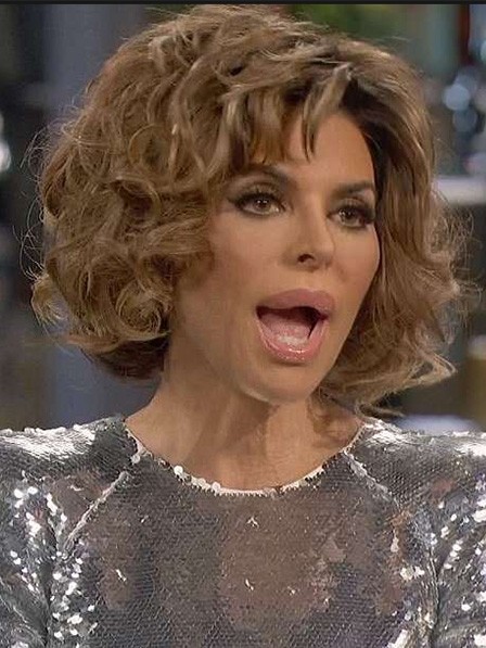 Lisa Rinna Curly Human Hair Lace Front 130% Wigs