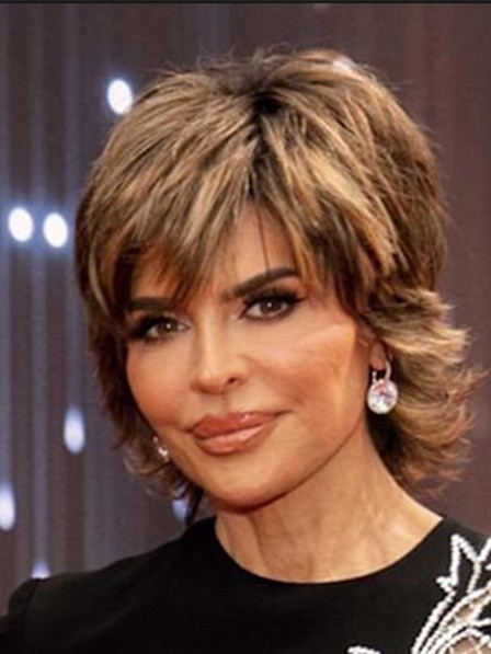 Short Pixie Synthetic Lisa Rinna Capless Wavy Wigs
