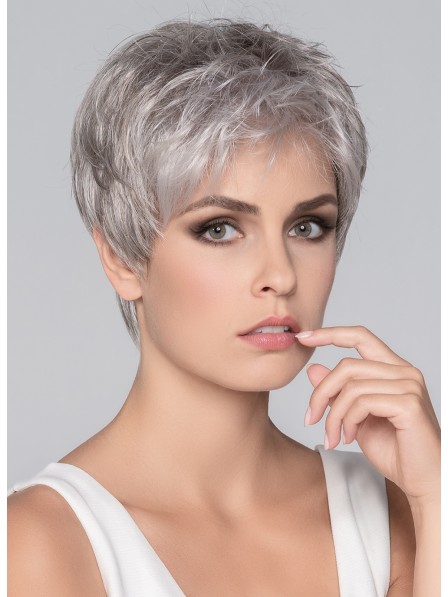 Straight Cropped Capless Synthetic Hair Wigs - Grey