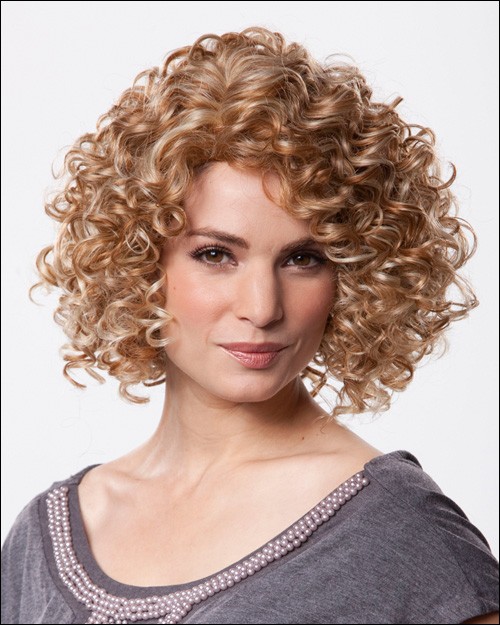 Innovative Medium Curly Blonde 14 Inches 100% Human Hair Wig