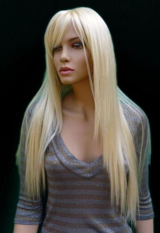 100% Virgin Indian Human Hair Straight Capless 24 Inches 120% Wigs - Blonde