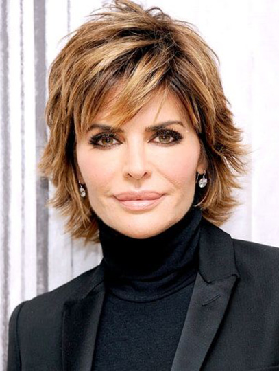 Chin Length Wavy Capless Synthetic Lisa Rinna 10 Inches Wigs