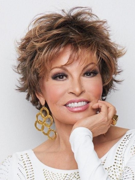 Raquel Welch Short Layered Wavy Capless Wigs With Bangs 8 Inches 