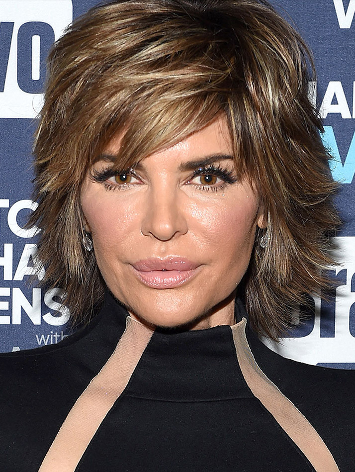Chin Length Lace Front Synthetic Layered Lisa Rinna Wigs 10 Inches