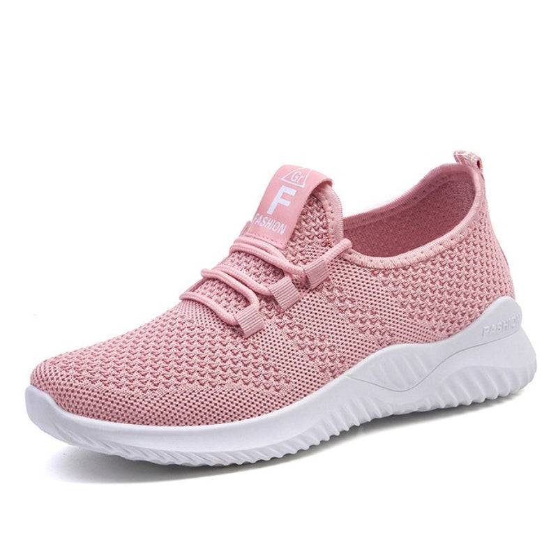   Women  Shoes Comfy Elastic Mesh Round Toe Running Sneakers