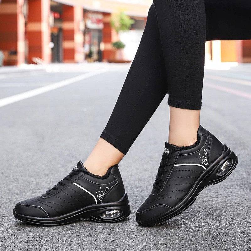   Women  Shoes Leather Waterproof Sneakers