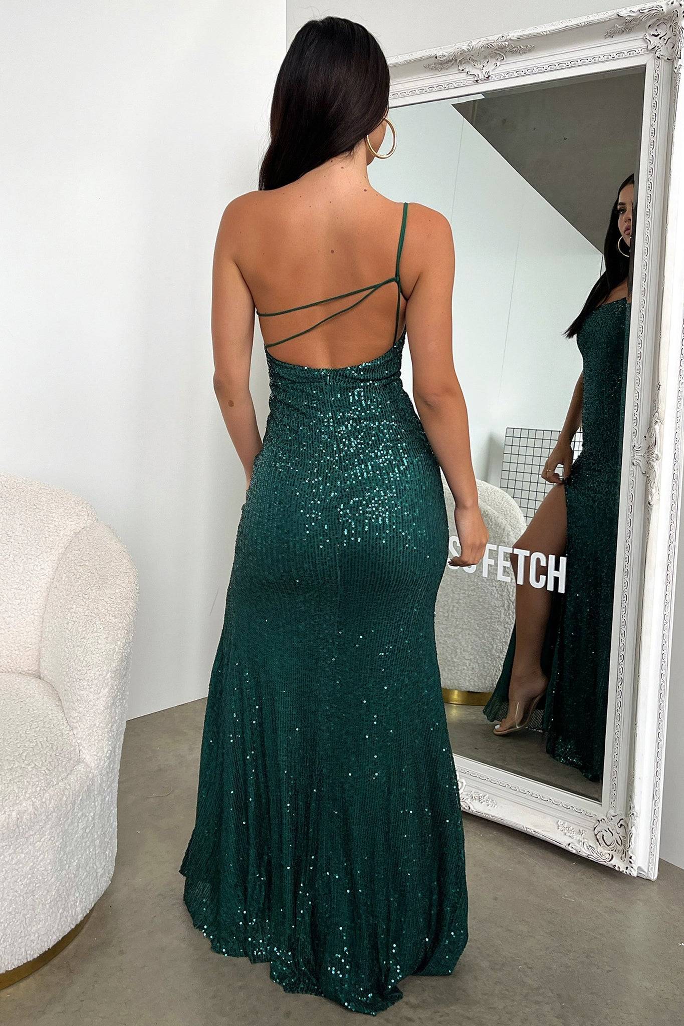 Maxi Dress - Emerald Sequin