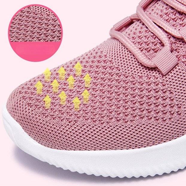   Women  Shoes Comfy Elastic Mesh Round Toe Running Sneakers