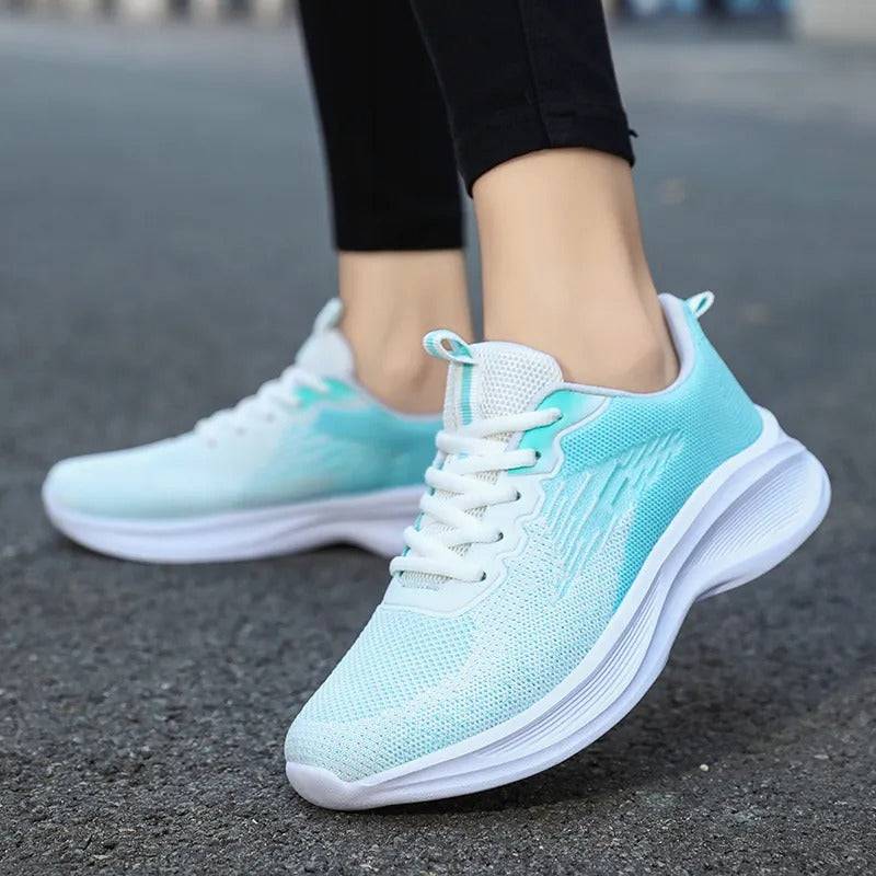   Women  Shoes Thick Sole Gradient Colorful Sports Sneakers