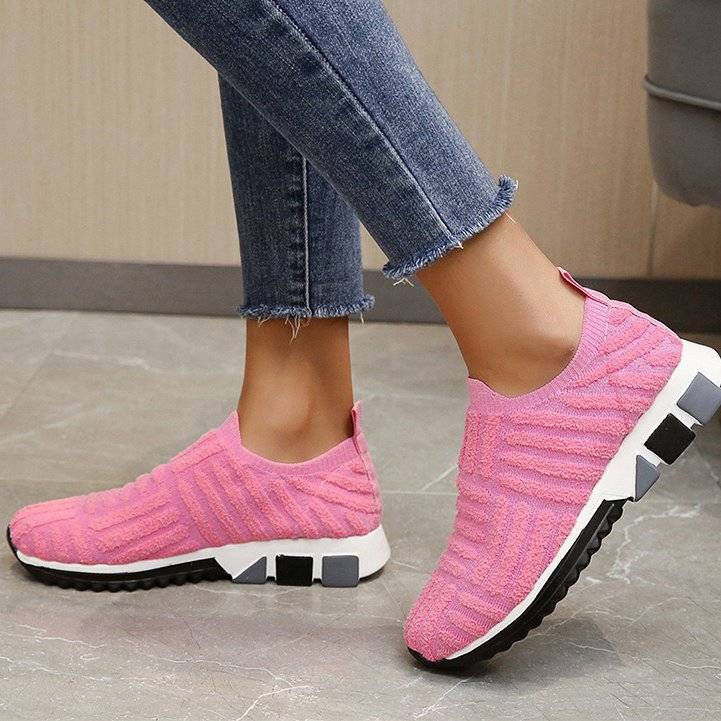   Women  Shoes Knit Slip-on Comfy Leisure Sneakers