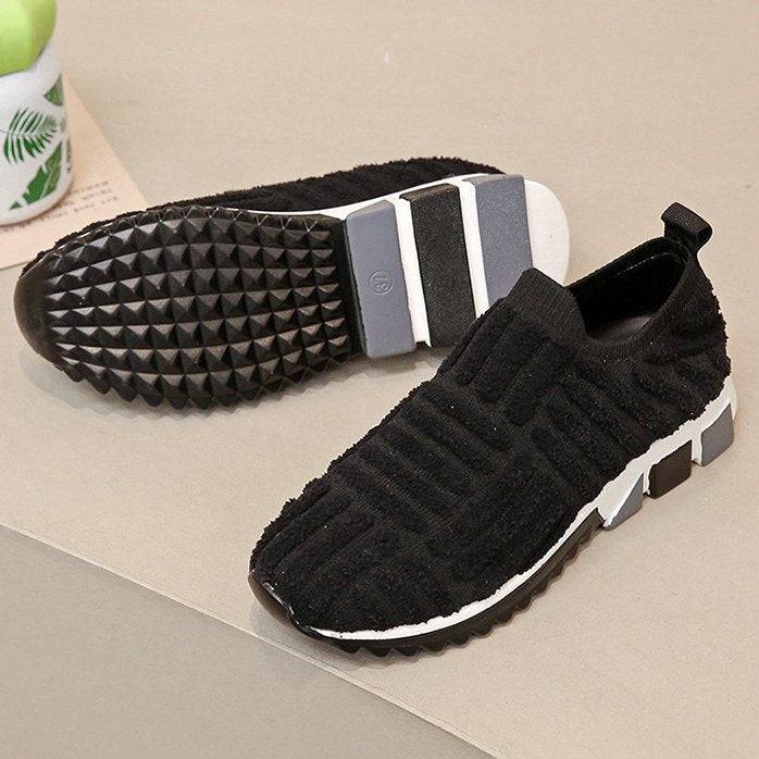   Women  Shoes Knit Slip-on Comfy Leisure Sneakers