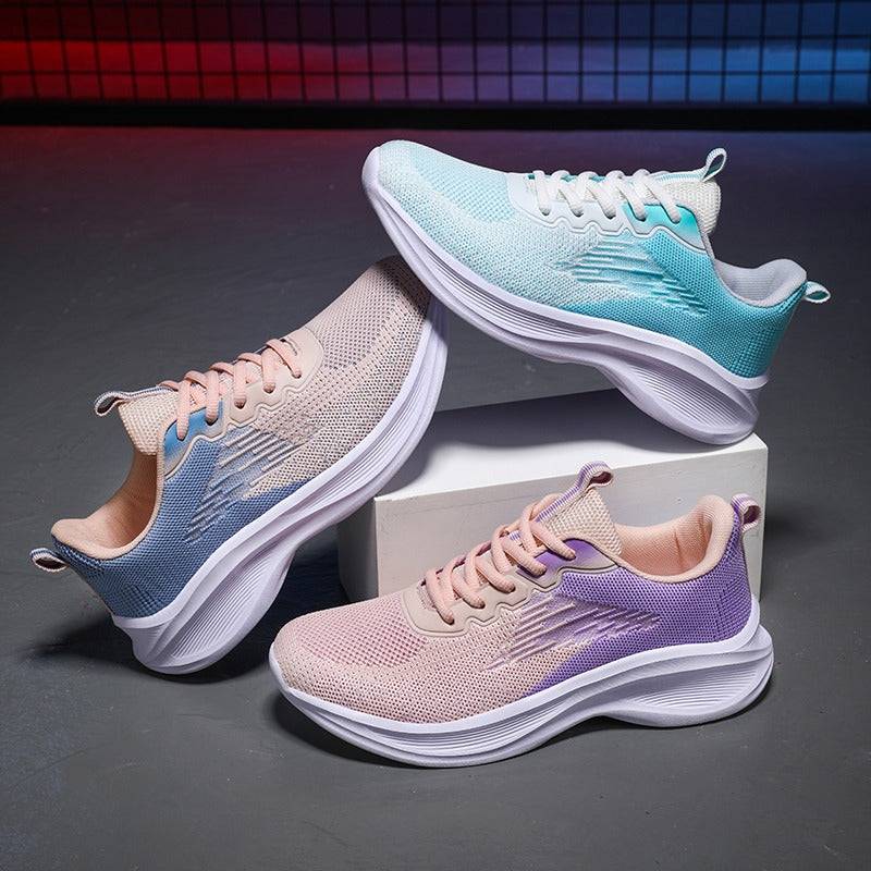   Women  Shoes Thick Sole Gradient Colorful Sports Sneakers