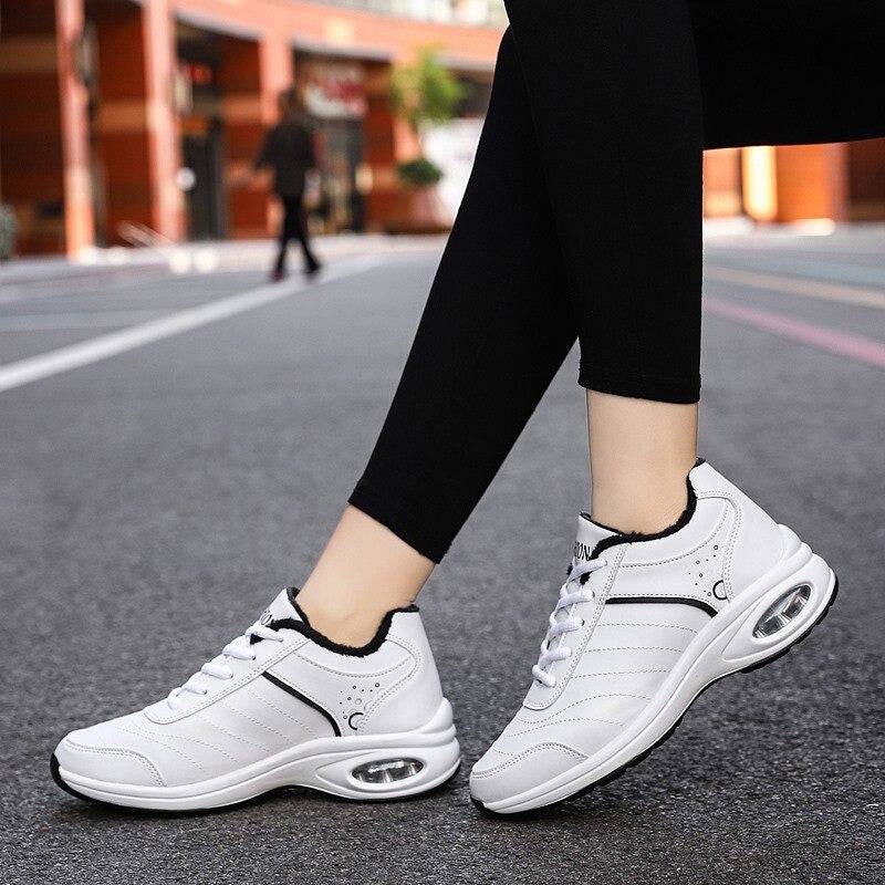   Women  Shoes Leather Waterproof Sneakers