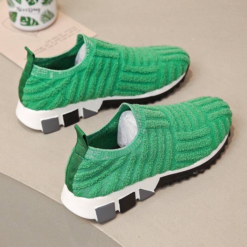   Women  Shoes Knit Slip-on Comfy Leisure Sneakers