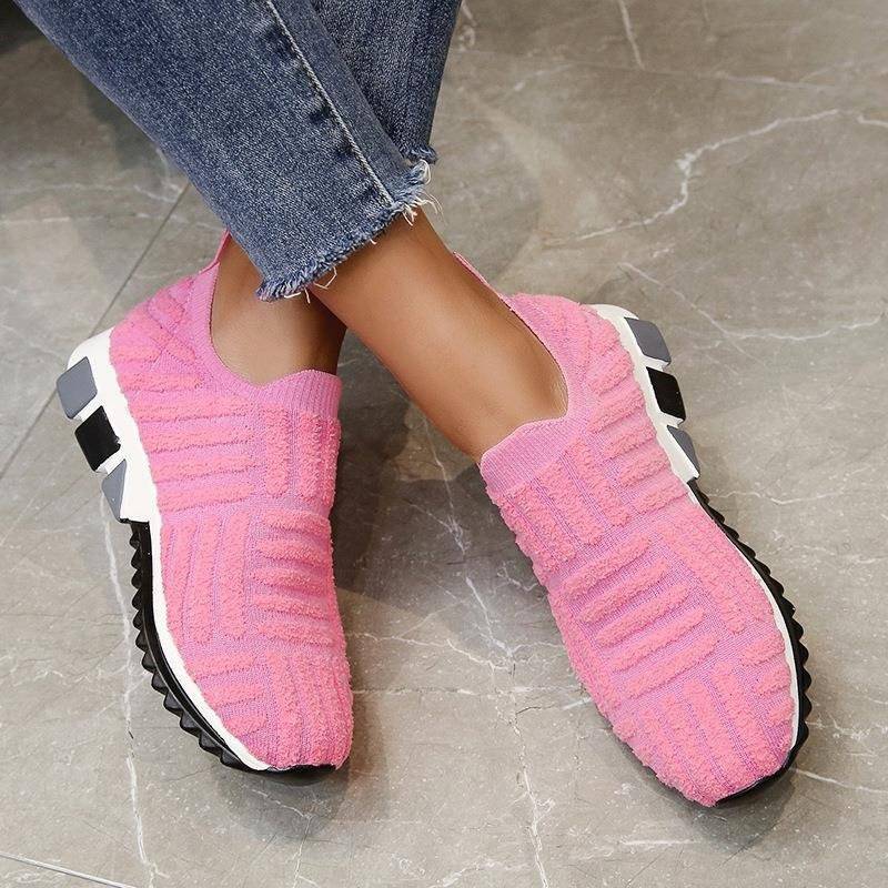   Women  Shoes Knit Slip-on Comfy Leisure Sneakers