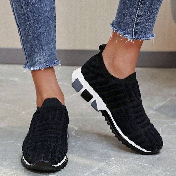   Women  Shoes Knit Slip-on Comfy Leisure Sneakers