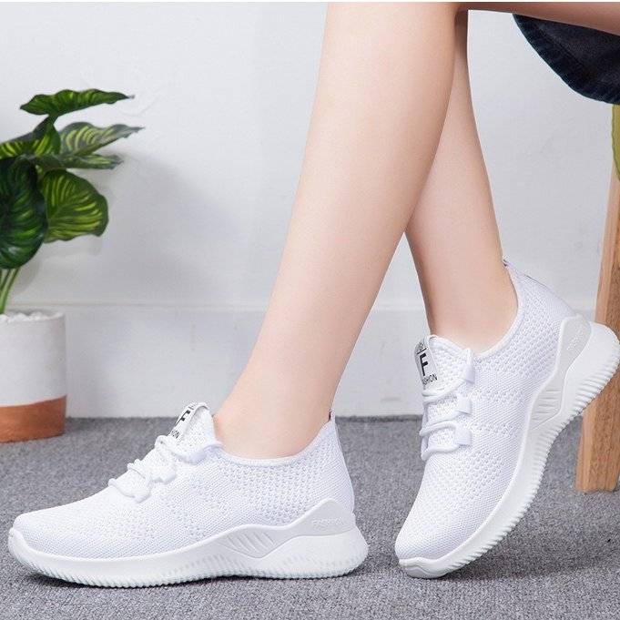   Women  Shoes Comfy Elastic Mesh Round Toe Running Sneakers