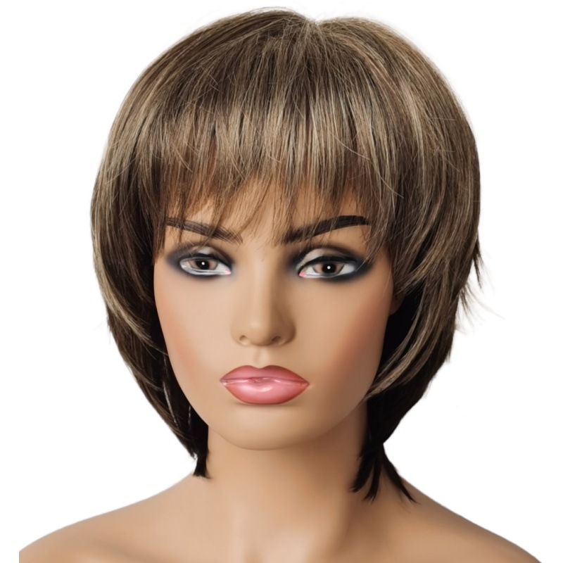 130% Density Women's Short Bob Hairstyles Straight Human Hair Capless Wigs 10Inch